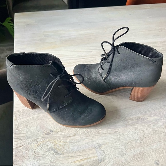 Toms Lunata Black Metallic lace up boots size 8 1/2 - Picture 5 of 12